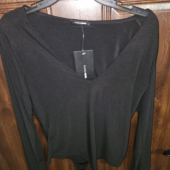 Fashion Nova Elegant Black Long Sleeve Bodysuit - Picture 6 of 7